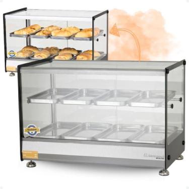 Imagem de Estufa Vitrine Expositor Quente Dupla De Salgados 127v Inox - Marcheso