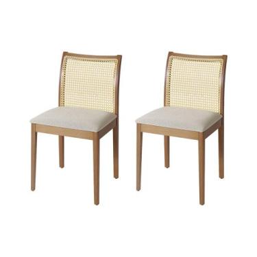 Imagem de Jogo 2 Cadeiras de Jantar Juliana Jequitibá Natural em Madeira Maciça 