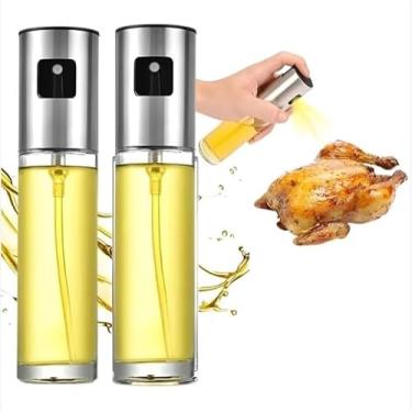 Imagem de Kit 2 Sprays Borrifador Azeite Vinagre Óleo | Pulverizador Culinário Multiuso 100ml | Galheteiro Reutilizável Design Elegante Premium