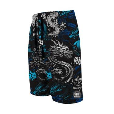 Imagem de Bermuda Cyclone Dry Basket One Face Mystic Dragon, Preto, Azul, GG