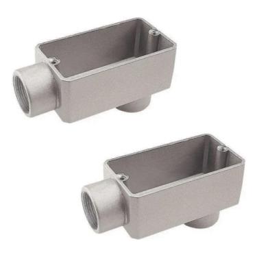 Imagem de Kit 2 Condulete Alumínio 1 Polegada Lb S/ Rosca Tramontina