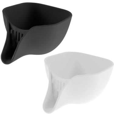 Imagem de KTZCTPCA Cesta de escorredor de 2 peças, tigela de drenagem de frutas de silicone multifuncional, tigela de drenagem de frutas e legumes, cesto de ralo de pia, escorredor de lavagem para