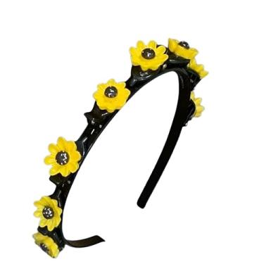 Imagem de Tiara Infantil Presilhas com Flores, Girassóis Design Delicado, Acessório para Cabelo,Meninas