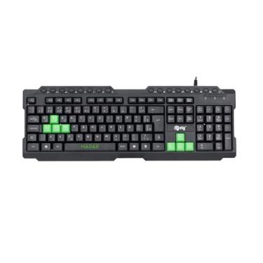 Imagem de Teclado Gamer USB Membrana, Anti-Ghosting 6 Teclas, ABNT2, 107 Teclas, Preto/Verde, TGHD, ELG
