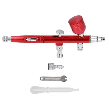 Imagem de Kit de Aerógrafo para Unhas Com Spray de Tinta Portátil Pequeno G1/8 DIY, Adequado para Iniciantes, Acessórios Práticos Incluídos (AR180 vermelho)