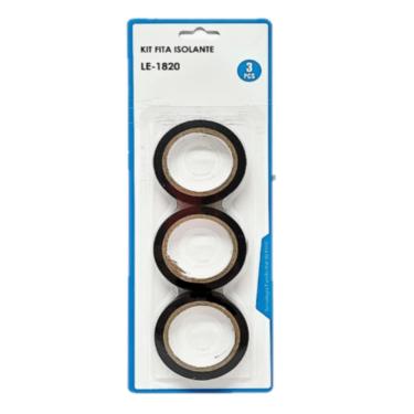 Imagem de Fita Isolante 5m Forte Anti Chama Kit Com 3 Unidades