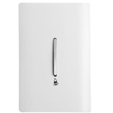 Imagem de Pulsador para Campainha Vertical Cromada com Placa 4x2 Branca - DC-120017 - NOVARA