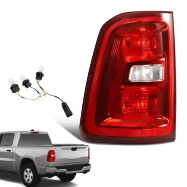 Imagem de KNSPEC Conjunto de luz traseira de bisel vermelho fumado de halogênio compatível com Dodge Ram 1500 2025 Lâmpada traseira incandescente lado esquerdo do motorista com lâmpadas 68531047AA (25 RAM1500