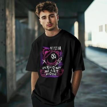 Imagem de Camiseta Masculina Manga Curta Estampada Estilosa Beast Malha Algodão do P ao G1-Masculino