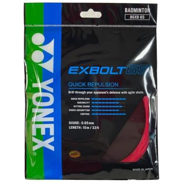 Imagem de Yonex Conjunto de cordas de badminton Exbolt 65 (escolha de cor) (vermelho)