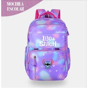 Imagem de Mochila Escolar Stitch Costa Grande Feminina - Soberana Brinquedos