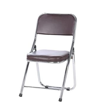 Imagem de NEWCES Cadeira dobrável cadeira dobrável estofada armação de metal portátil cadeira de evento confortável para escritório em casa cadeira de escritório reunião de negócios forte e resistente (cor: B)