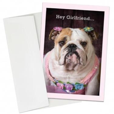 Imagem de Dog Speak Hey Girlfriend... You Still Rock It! - Cartão de feliz aniversário para animais de estimação