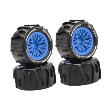 Imagem de Kokiya 4 peças componentes de pneus RC escala 1/18 peças de reposição aros de roda leves instalação fácil substituição para granito, Azul