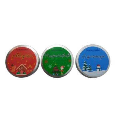 Imagem de Kit 3 Pçs Mini Velas Aromáticas Cera de Coco 20gr Brownie, Natal Encan