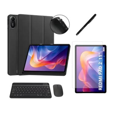 Imagem de Kit Completo Capa + Teclado + Mouse + Película + Caneta Para Xiaomi Redmi Pad 2
