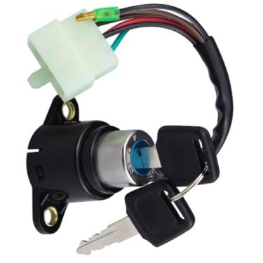 Imagem de RAGBUSCLE Ignição de chave, 1 pacote de chave de motocicleta 5 pinos 3 interruptores de mudança com tampa, substituição do interruptor de partida, compatível com Honda CM400A Hondamatic 1979-1981