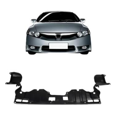 Imagem de Protetor inferior para-barro para-choque dianteiro compatível com Civic 2007 a 2011 peça de reposição automotiva resistente encaixe preciso proteção veículo manutenção segura