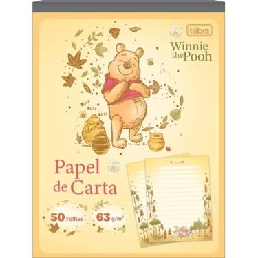 Imagem de Papel de Carta Ursinho Pooh TILIBRA - 50 Folhas (Amarelo)