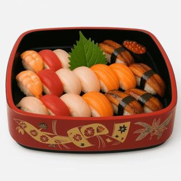 Imagem de JapanBargain 4075, bandeja de servir sushi, prato de sashimi, prato de plástico japonês, sushi envernizado, Oke Hangiri, 29 cm