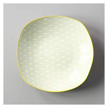 Imagem de Prato de serviço doméstico criativo utensílios de mesa frutas prato quadrado profundo bife ocidental prato de café da manhã pratos de personalidade (cor: I)