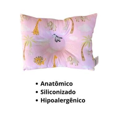 Imagem de Travesseiro Anatômico Bebê para Berço e Carrinho Safari 27x37cm - Muda