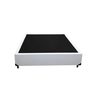 Imagem de Base Cama Box Casal Branco Sintetico Premium 40x138x188 - Santo Box FR