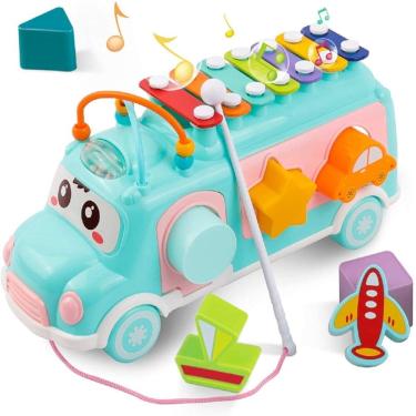 Imagem de Ônibus didático de brinquedo multifuncional e musical para bebês