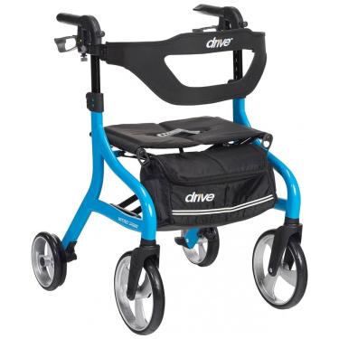 Imagem de Andador para Idoso Dobrável até 160kg com Assento, Leve e Rodas Grandes, Drive Medical Padrão, Azul