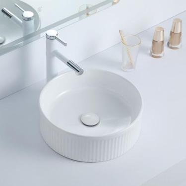 Imagem de Cuba Deend De Cerâmica Rotondo RigaLuce Banheiro 37x37x13cm