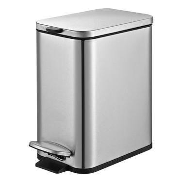 Imagem de Lixeira Banheiro E Cozinha Inox Retangular Frame 5 Litros