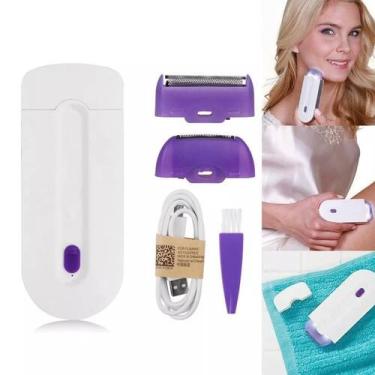 Imagem de Depilador Efeito Laser Recarregável Barba Corporal Indolor Luz - WCAN