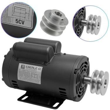 Imagem de Motor Elétrico Monofásico 5Cv Serra Bivolt Polia Alta Rpm