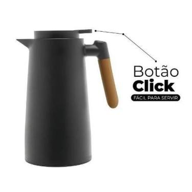 Imagem de Garrafa Térmica Termômetro Digital 1L Café Chá Com Cabo Madeira - m,m