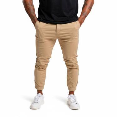 Imagem de Calça Jogger Jeans clara Skinny Slim Sarja Masculina - Mitchelgutto, B