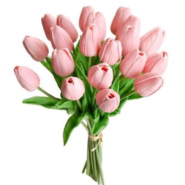 Imagem de Flores artificiais Mandy's Tulip Silk Dusty Pink x20 35cm