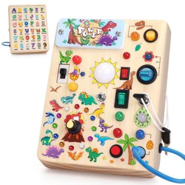 Imagem de Brinquedo Montessori de dinossauro Iabedi Busy Board de 1 a 3 anos par