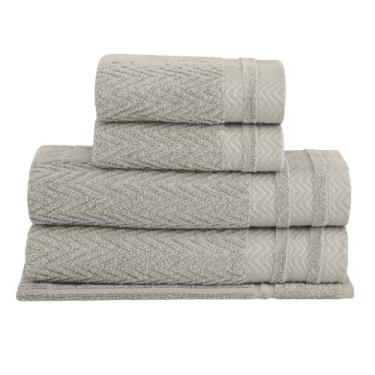 Imagem de Buddemeyer, Kit Jogo de Toalhas Buddemeyer 5 Peças Banho Rosto e Piso Soul 100% Algodão Extra Soft Cor:Kaki 1747