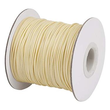 Imagem de Cordão de poliéster encerado coreano de 85 metros de 1 mm fios para trança de nó redondo de chiffon de limão para pulseira faça você mesmo, colar de macramê, fabricação de joias