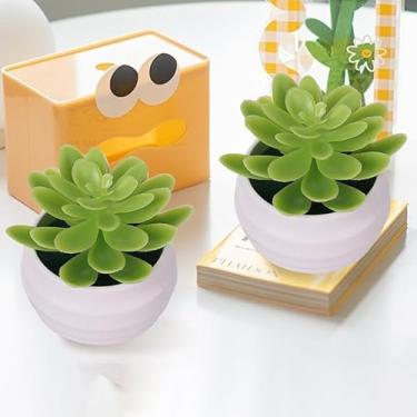 Imagem de Mini vasos artificiais de Aloe suculentas, verde, simples, plantas falsas, casa, jardim, escritório, mesa, vaso, decoração, verde-escuro