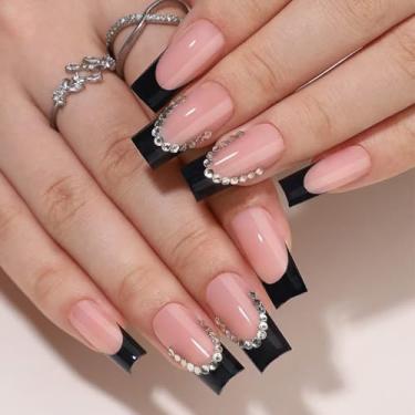 Imagem de Decoração de unhas, unhas postiças, cola de cobertura completa nas unhas, bastão de acrílico nas unhas para decoração de manicure feminina