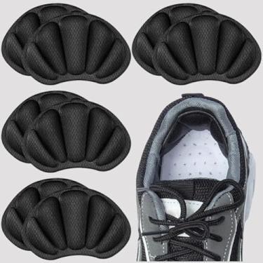Imagem de 6 palmilhas de calcanhar para protetor de sapatos esportivos, tamanho ajustável, adesivo traseiro antidesgaste para pés, almofadas macias antidesgaste, Preto, 3.54 Inch