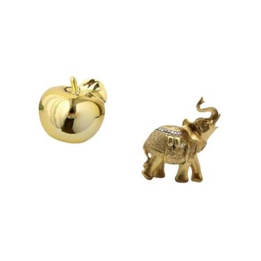 Imagem de Fenteer Escultura de Resina de Cerâmica de Elefante de Frutas, Coleção de Estatuetas, Ornamentos Decorativos, Artesanato para Mesa, Prateleira, Quarto, Escrit