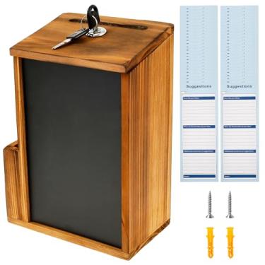 Imagem de Caixa de sugestões de madeira, caixas de doação de madeira para arrecadação de fundos, caixa de oração de madeira montável na parede para arrecadação de fundos, igrejas, escolas e eventos comunitários