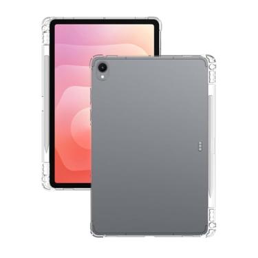 Imagem de Capa para Samsung Galaxy Tab S11 de 11 polegadas, capa traseira de TPU macio transparente para Samsung Galaxy Tab S11 com compartimento para caneta, antiarranhões, à prova de choque, transparente