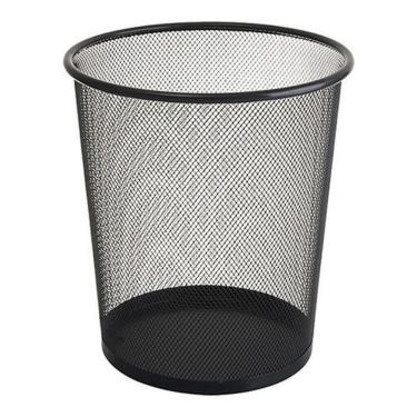 Imagem de Lixeira Metal Aramado Cesto Lixo Escritório 8 Litros Preto C