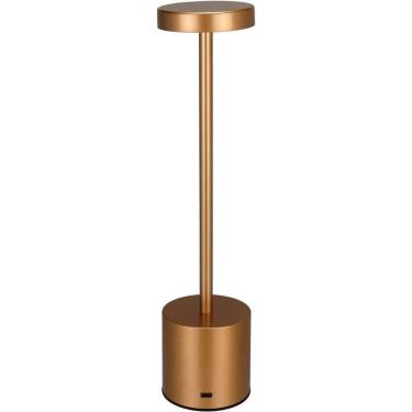 Imagem de Luminaria De Mesa Decorativo Led Usb Metal 34x8x8 Ouro Rosé