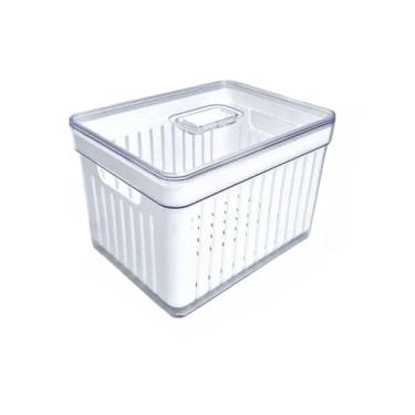 Imagem de Recipientes Para Armazenamento No FrigoríFico — Cestos EmpilháVeis Para Alimentos, Legumes E Plantas(4,3,8 Litros)