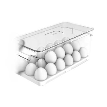 Imagem de Caixa De Armazenamento Para FrigoríFico Com Grelha De Drenagem – Para Lavar E Armazenar Legumes E Frutas(1UN Portas Ovos 36un.)