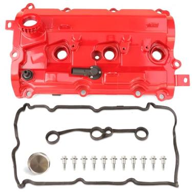 Imagem de MILIPARTS Tampa de válvula de motor de alumínio vermelho lado esquerdo 2 portas compatível com Nissan 370Z 3.7L V6 2009-2020 Substituir 13264-EY01B 13264-EY01D